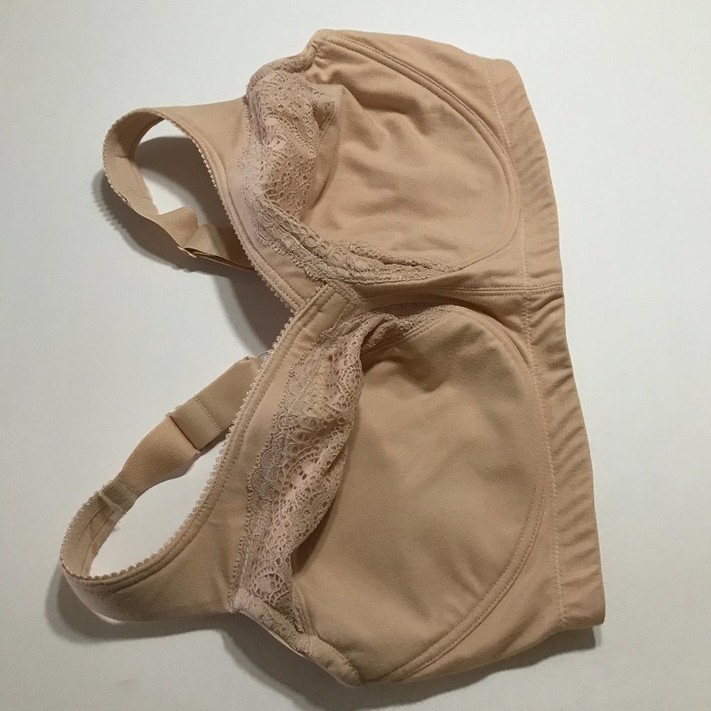 Breezies Cotton Wirefree Bra with Eyelet Lace 40DD